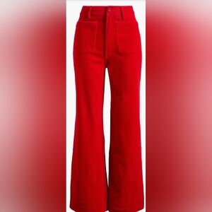 ROLLA'S Red High-Rise Wide-Leg Pants